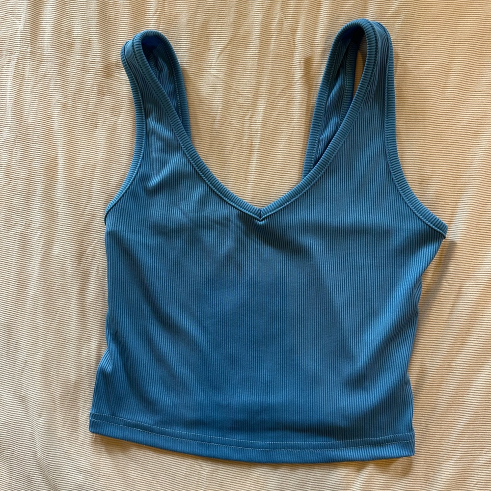 SHEIN Sky Blue Ribbed Tank